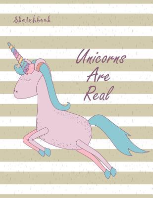 Read Online Unicorns Are Real Sketchbook: Pink Unicorn on Brown Cover (8.5 X 11) Inches 110 Pages, Blank Unlined Paper for Sketching, Drawing, Whiting, Journaling & Doodling -  file in ePub