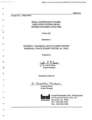 Download Small Expendable Tether Deployer Systems (Seds) Tether Dynamics Analysis - National Aeronautics and Space Administration | ePub