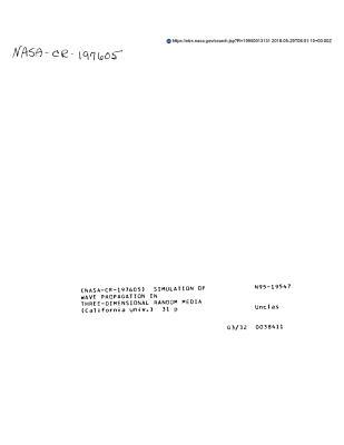 Full Download Simulation of Wave Propagation in Three-Dimensional Random Media - National Aeronautics and Space Administration file in PDF