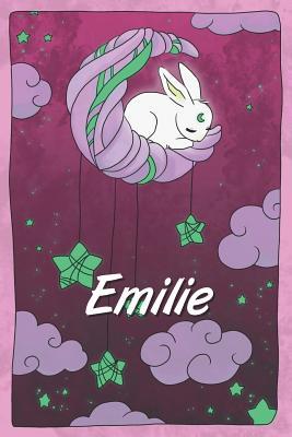 Full Download Emilie: personalized notebook sleeping bunny on the moon with stars softcover 120 pages blank useful as notebook, dream diary, scrapbook, journal or gift idea - Jenny Illus | PDF