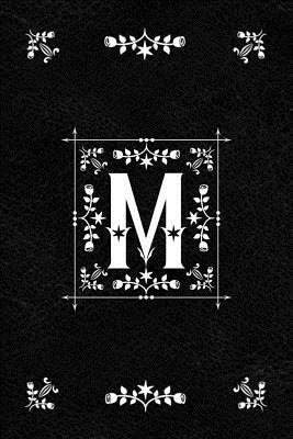 Download Scandinavian Design Floral Monogram Daily Journal Notebook - Letter M: Decorative Letter on Black Leather Look Background Paperback Journal For Women - Spring Hill Stationery file in PDF