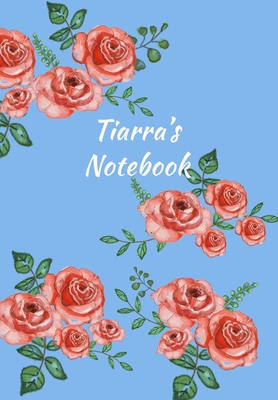 Read Online Tiarra's Notebook: Personalized Journal - Garden Flowers Pattern. Red Rose Blooms on Baby Blue Cover. Dot Grid Notebook for Notes, Journaling. Floral Watercolor Design with First Name -  | ePub